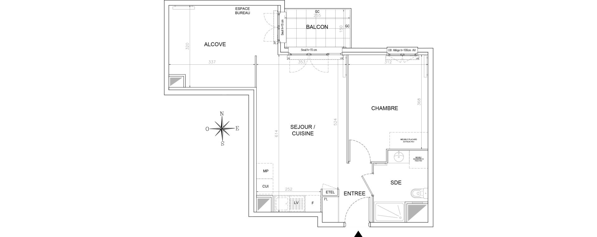 Appartement T2 de 53,08 m2 &agrave; Lognes Segrais