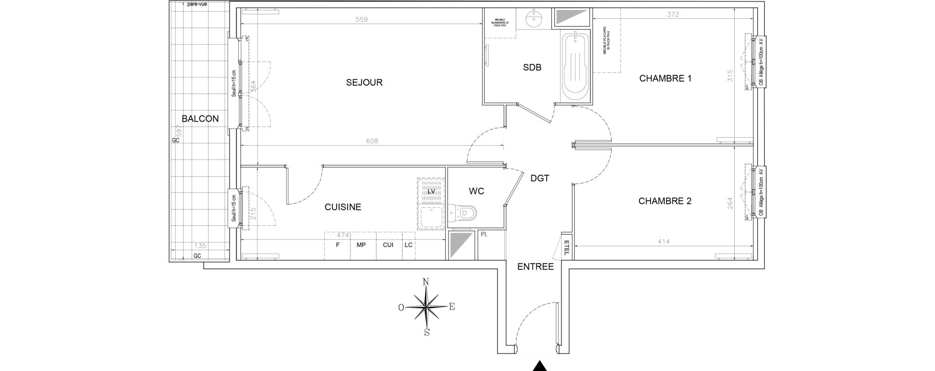 Appartement T3 de 69,30 m2 &agrave; Lognes Segrais