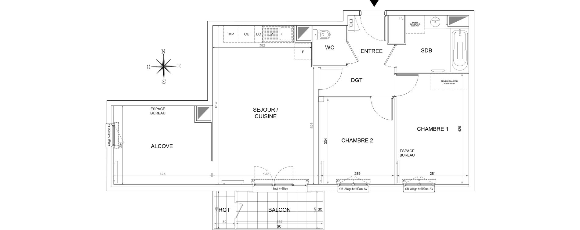 Appartement T3 de 71,60 m2 &agrave; Lognes Segrais
