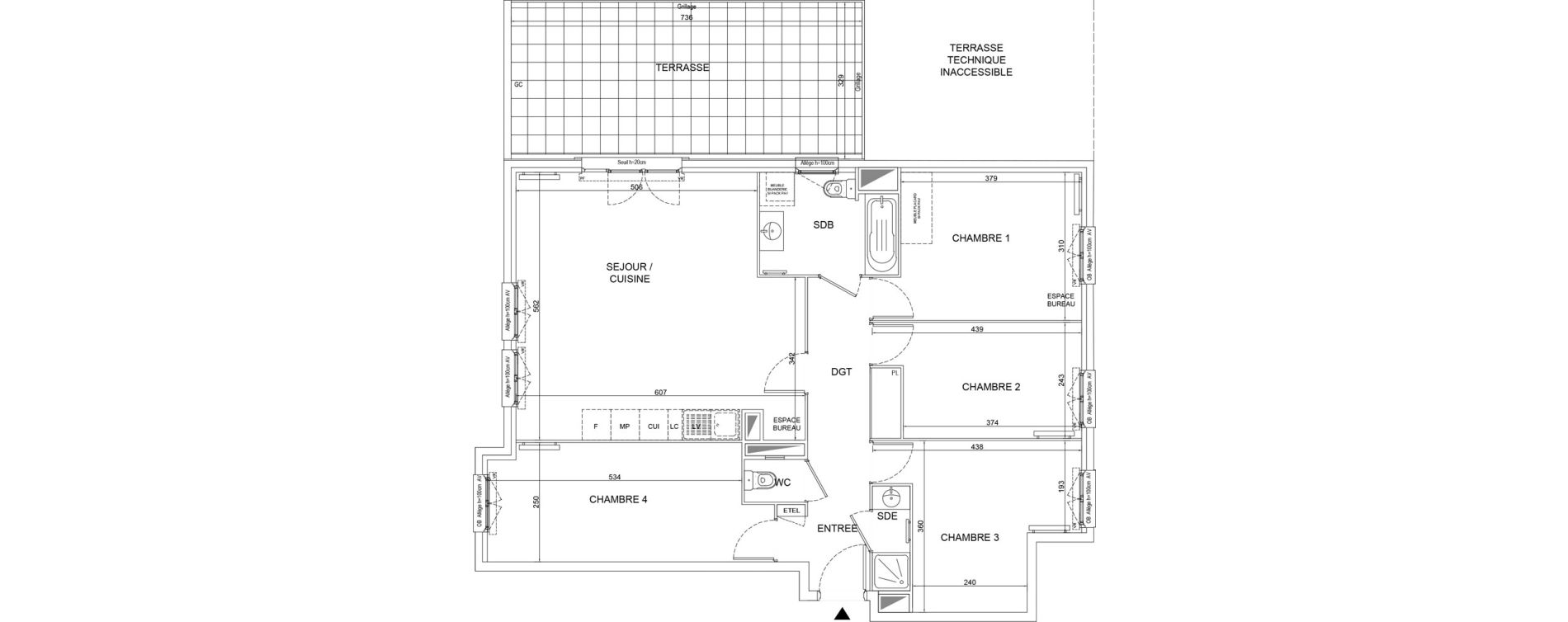 Appartement T5 de 97,87 m2 &agrave; Lognes Segrais