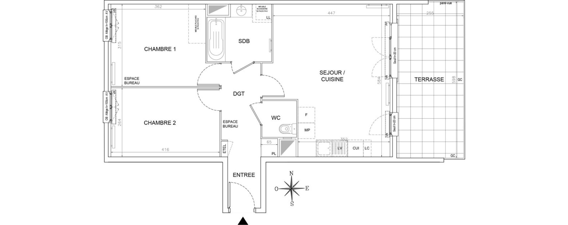 Appartement T3 de 62,47 m2 &agrave; Lognes Segrais