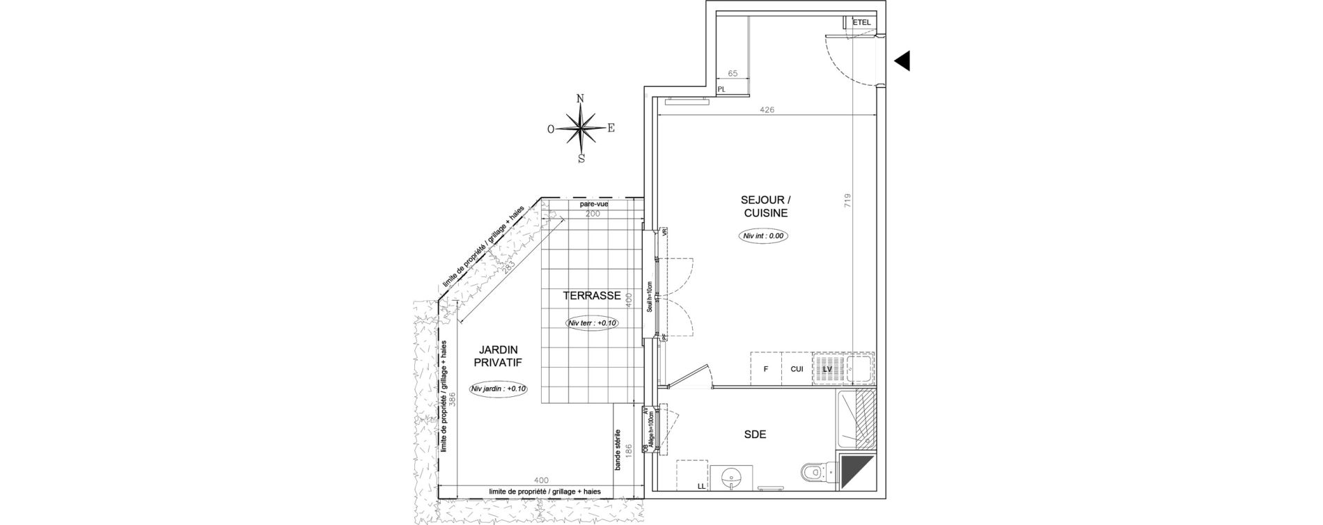 Appartement T1 de 36,51 m2 &agrave; Lognes Segrais
