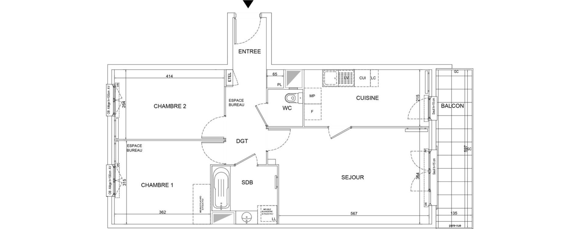 Appartement T3 de 69,18 m2 &agrave; Lognes Segrais