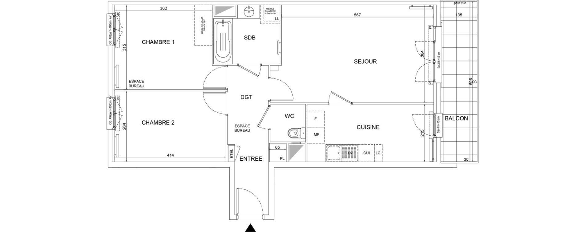 Appartement T3 de 69,19 m2 &agrave; Lognes Segrais