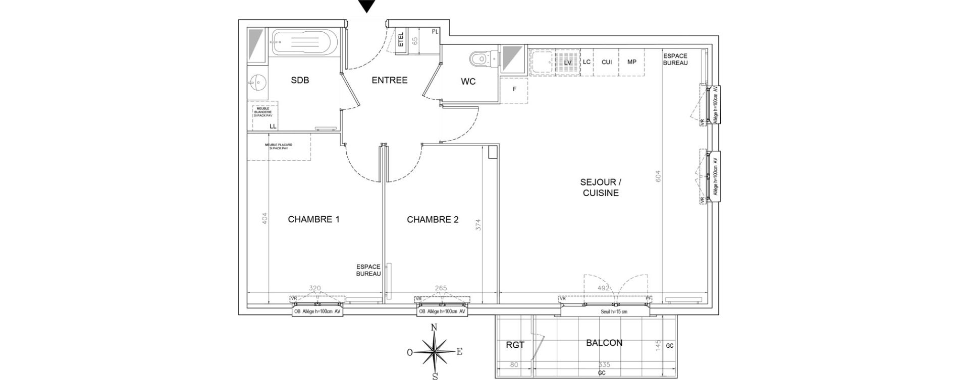 Appartement T3 de 65,89 m2 &agrave; Lognes Segrais