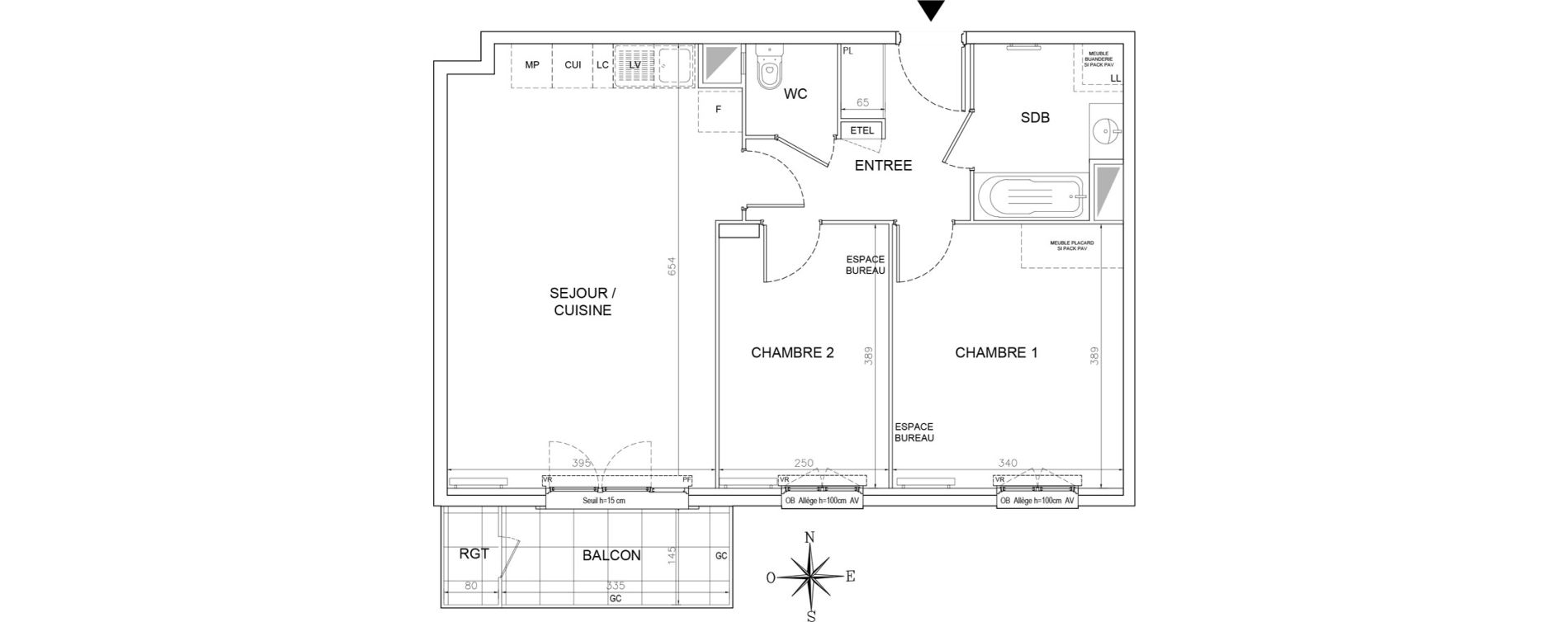 Appartement T3 de 62,49 m2 &agrave; Lognes Segrais