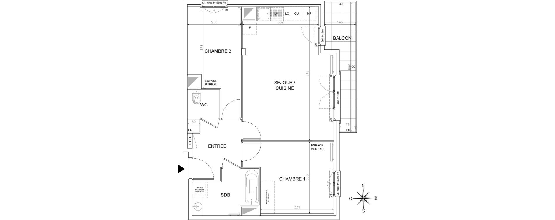 Appartement T3 de 60,11 m2 &agrave; Lognes Segrais
