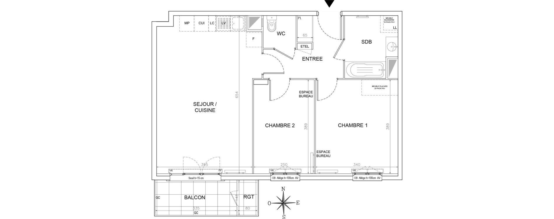 Appartement T3 de 62,49 m2 &agrave; Lognes Segrais