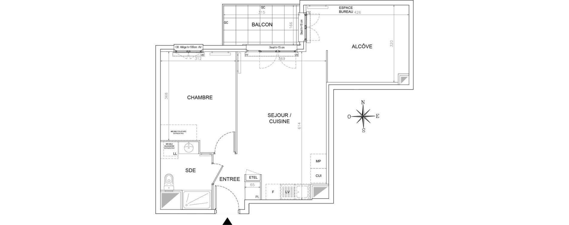 Appartement T2 de 53,96 m2 &agrave; Lognes Segrais