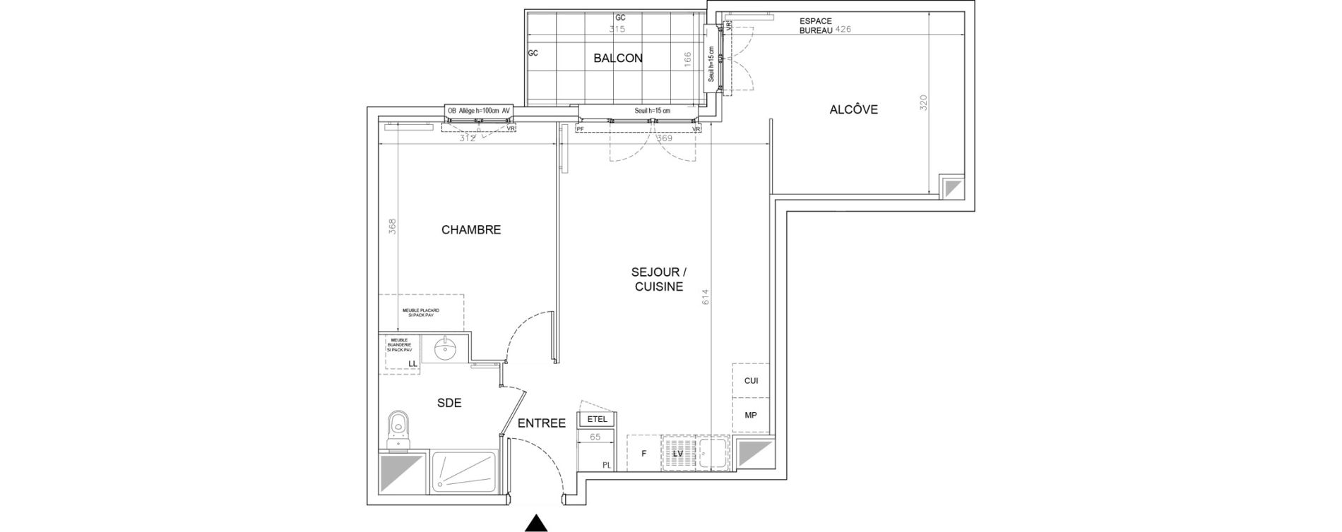 Appartement T2 de 53,96 m2 &agrave; Lognes Segrais