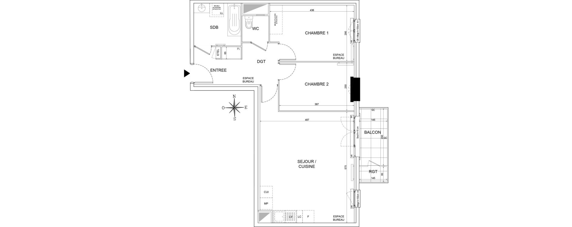 Appartement T3 de 75,47 m2 &agrave; Lognes Segrais