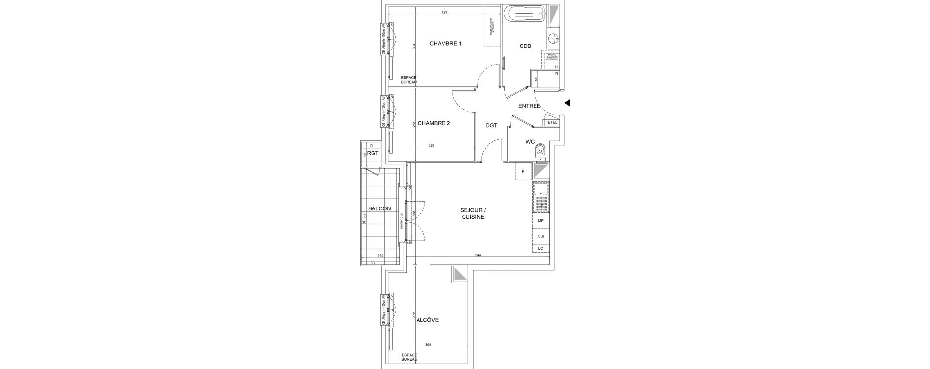 Appartement T3 de 68,38 m2 &agrave; Lognes Segrais