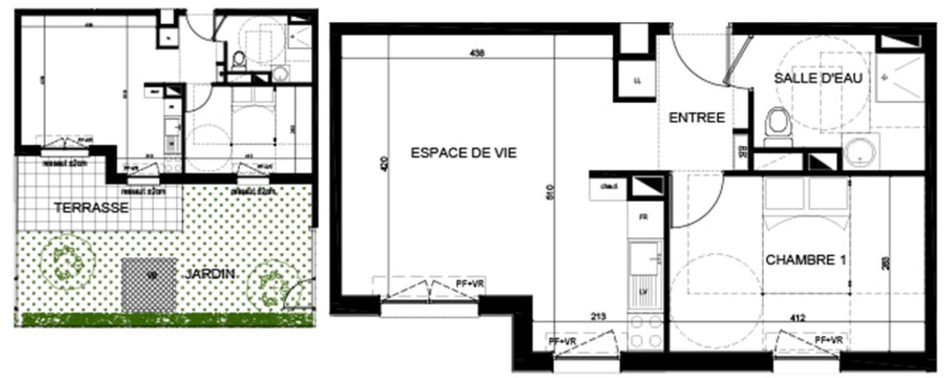 Appartement T2 de 43,20 m2 &agrave; Lognes Centre