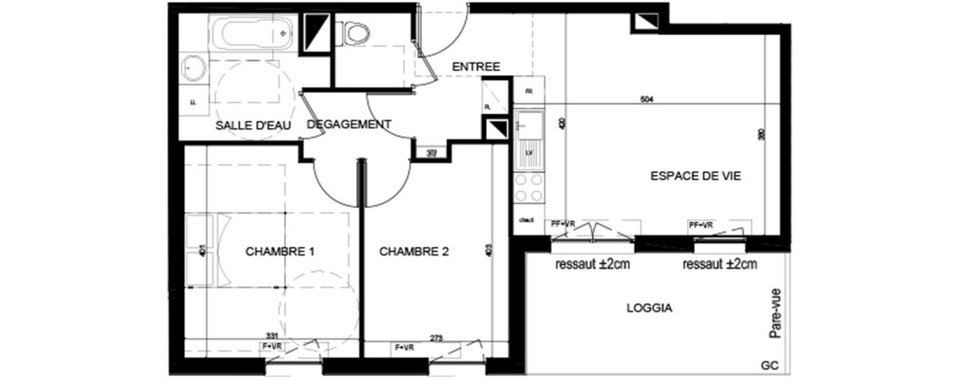 Appartement T3 de 58,30 m2 &agrave; Lognes Centre