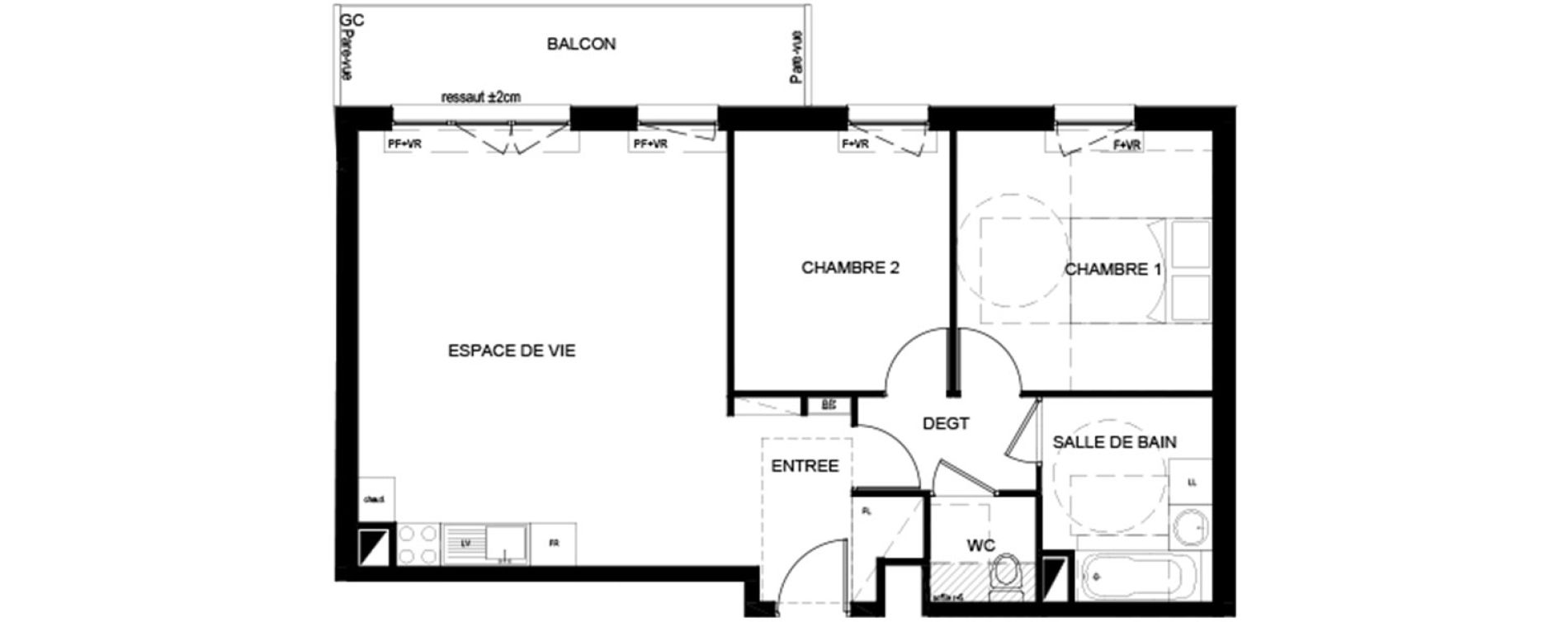 Appartement T3 de 66,50 m2 &agrave; Lognes Centre