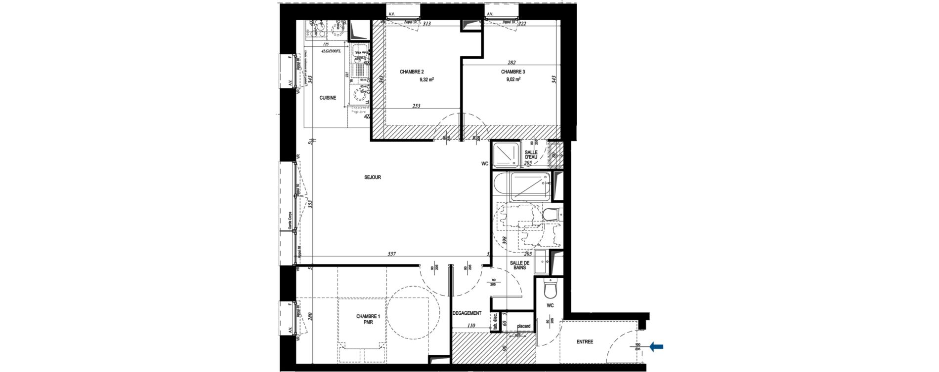 Appartement T4 de 74,95 m2 &agrave; Magny-Le-Hongre Centre