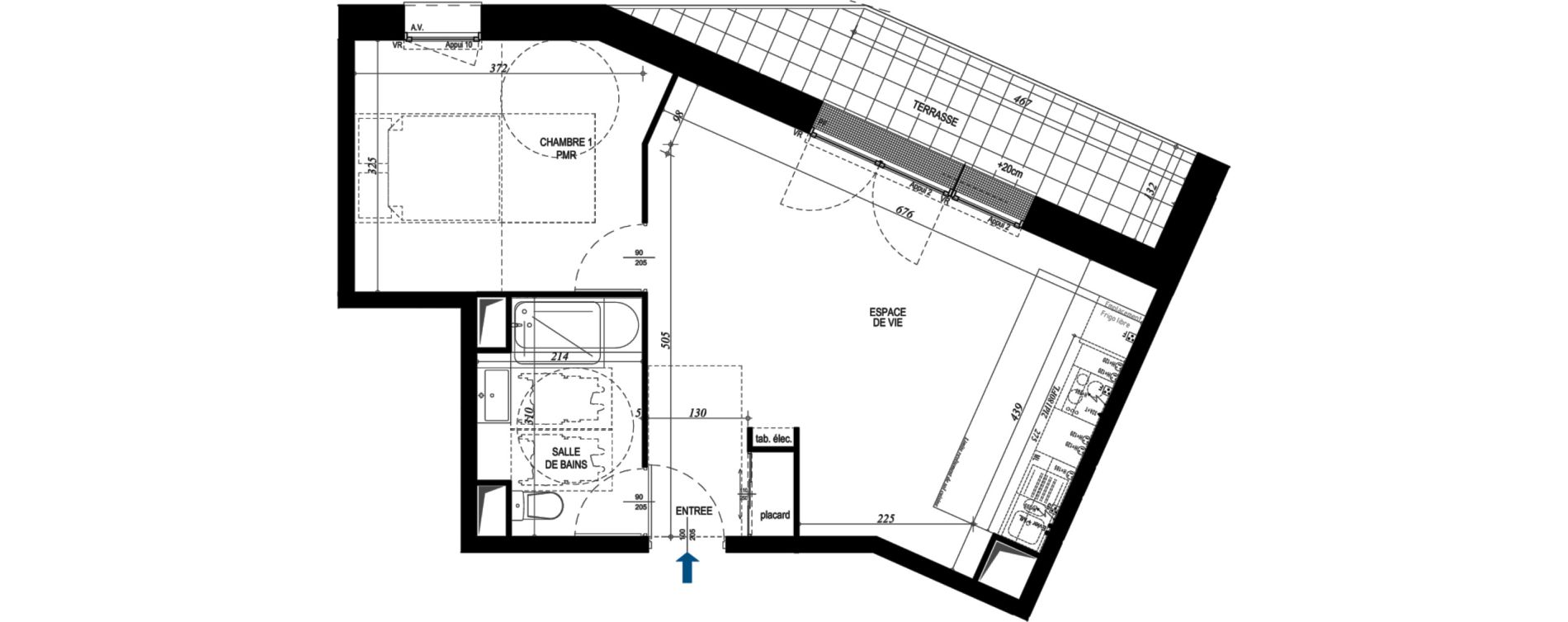 Appartement T2 de 46,81 m2 &agrave; Magny-Le-Hongre Centre