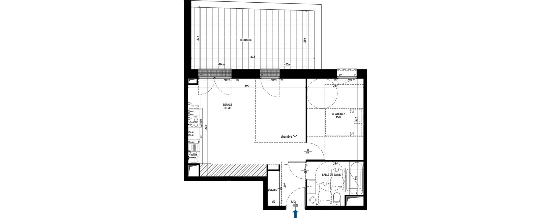 Appartement T2 de 48,77 m2 &agrave; Magny-Le-Hongre Centre