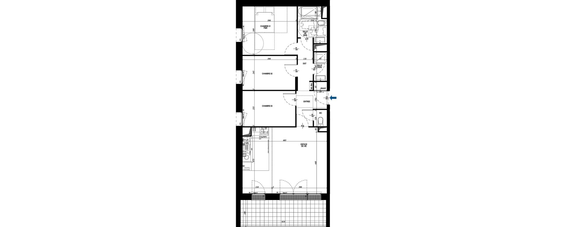 Appartement T4 de 77,79 m2 &agrave; Magny-Le-Hongre Centre