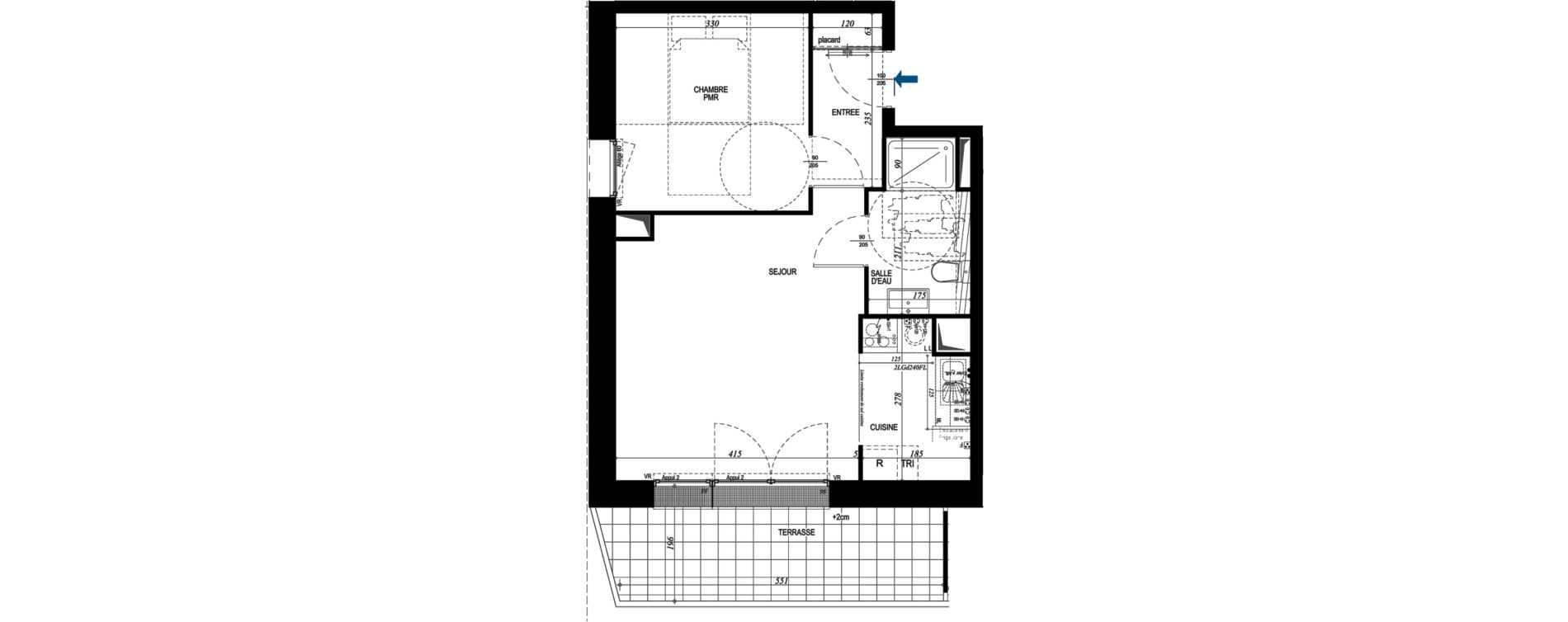 Appartement T2 de 43,48 m2 &agrave; Magny-Le-Hongre Centre