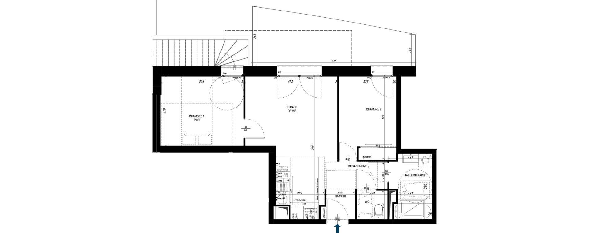 Appartement T3 de 53,30 m2 &agrave; Magny-Le-Hongre Centre