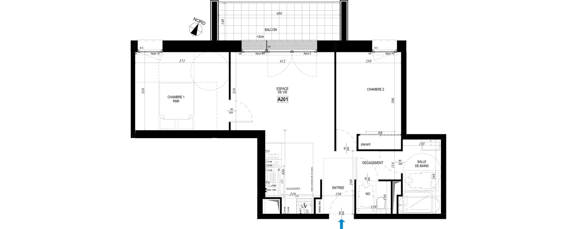 Appartement T3 de 53,30 m2 &agrave; Magny-Le-Hongre Centre