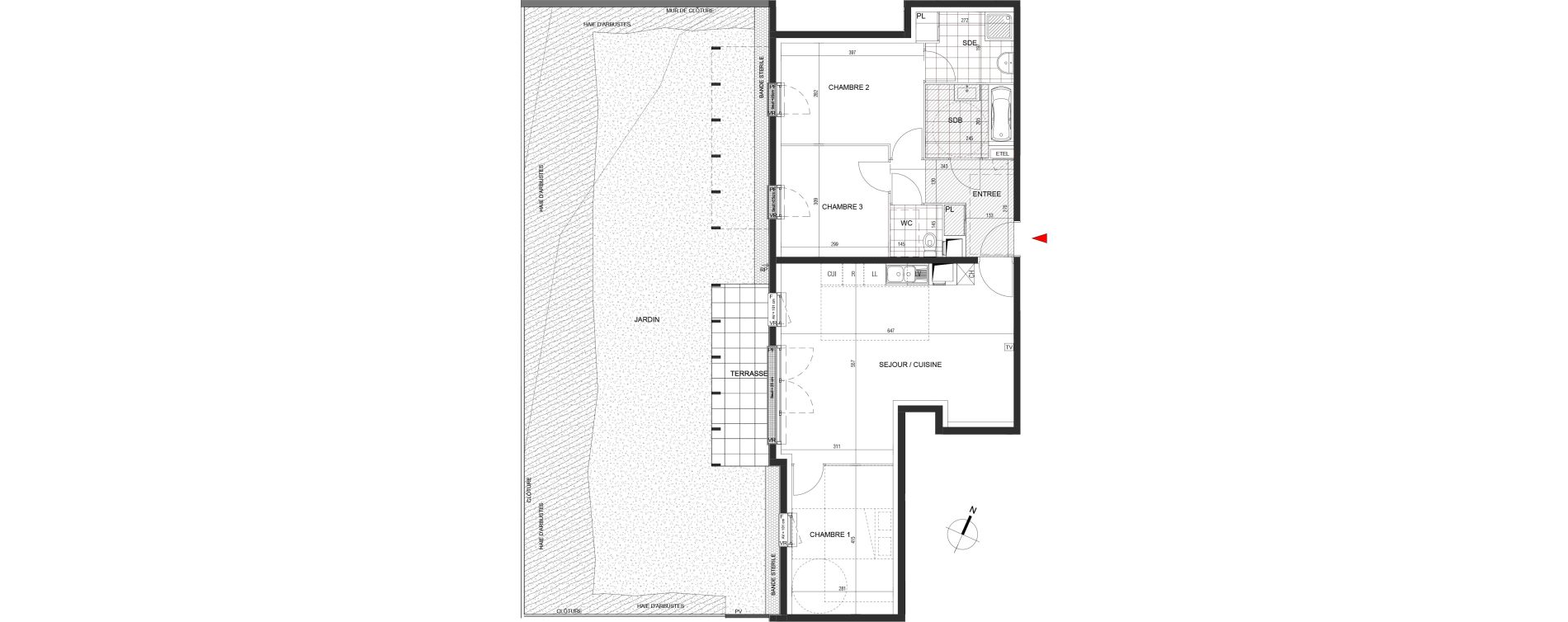 Appartement T4 de 81,71 m2 &agrave; Magny-Le-Hongre Centre