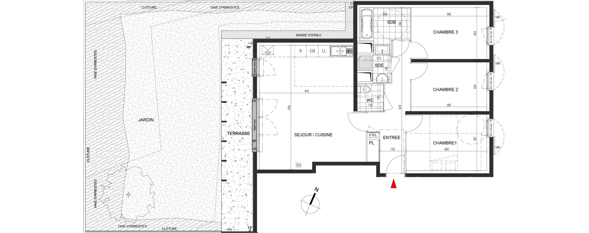 Appartement T4 de 80,08 m2 &agrave; Magny-Le-Hongre Centre