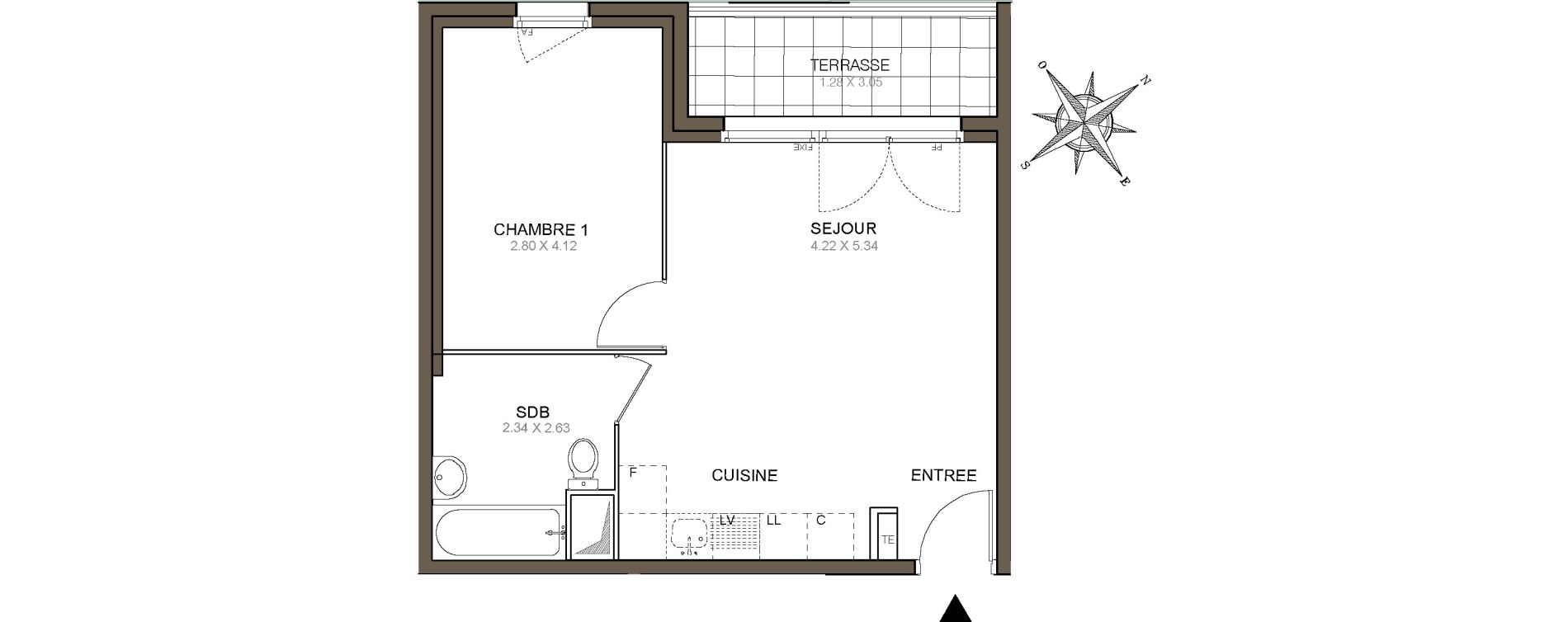 Appartement T2 de 41,01 m2 &agrave; Meaux Beauval
