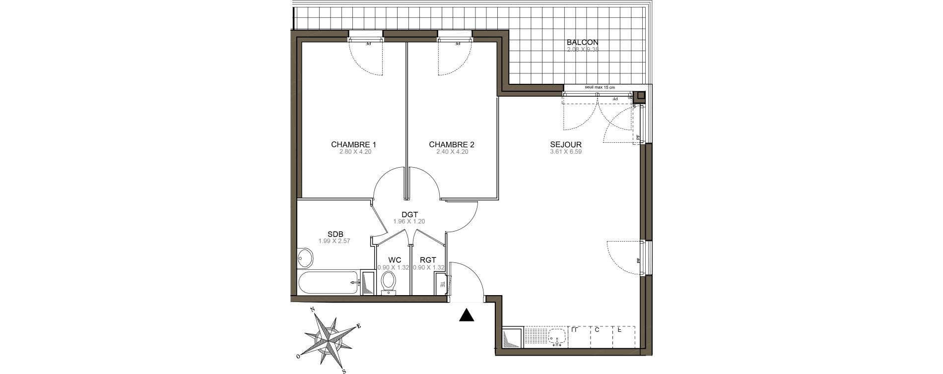 Appartement T3 de 60,33 m2 &agrave; Meaux Beauval