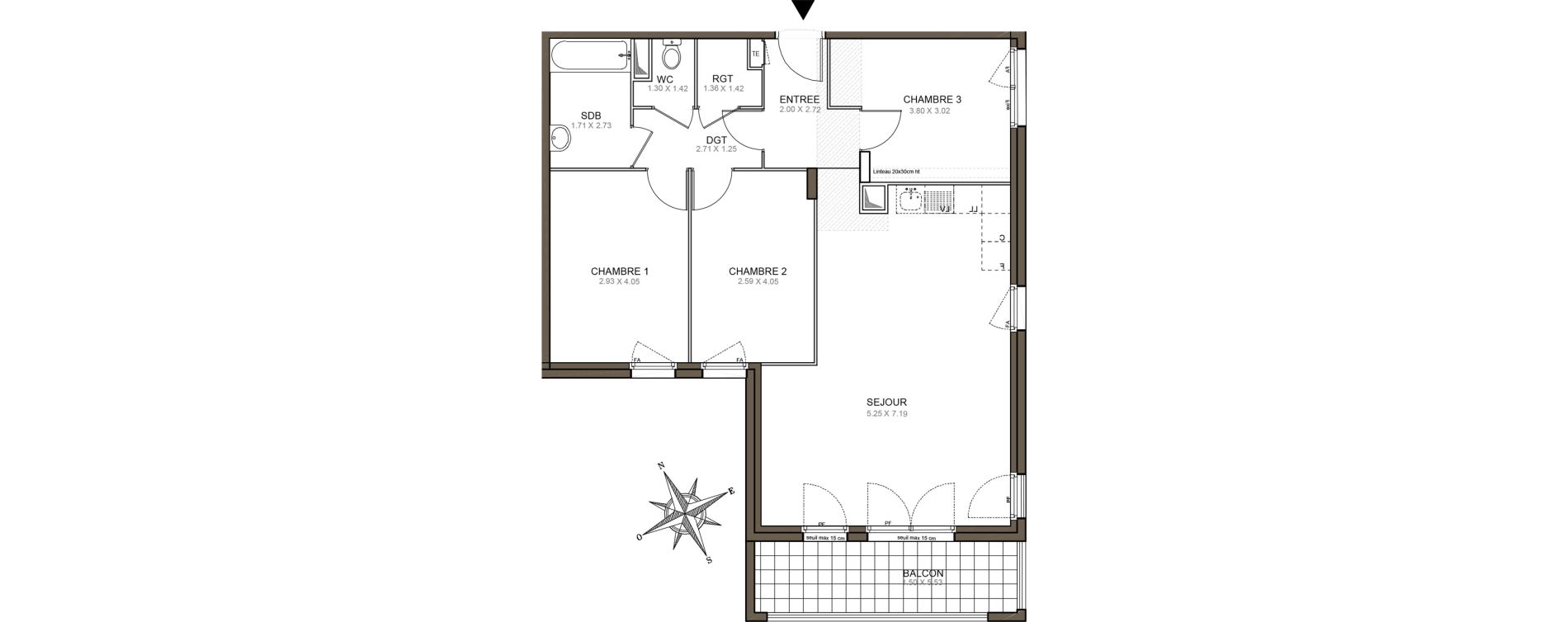 Appartement T4 de 81,50 m2 &agrave; Meaux Beauval