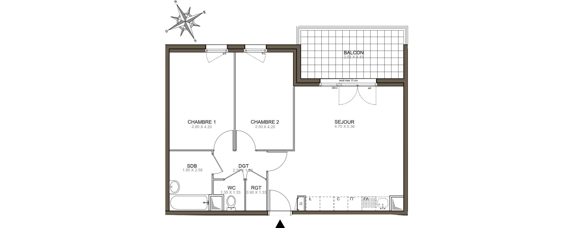 Appartement T3 de 59,91 m2 &agrave; Meaux Beauval