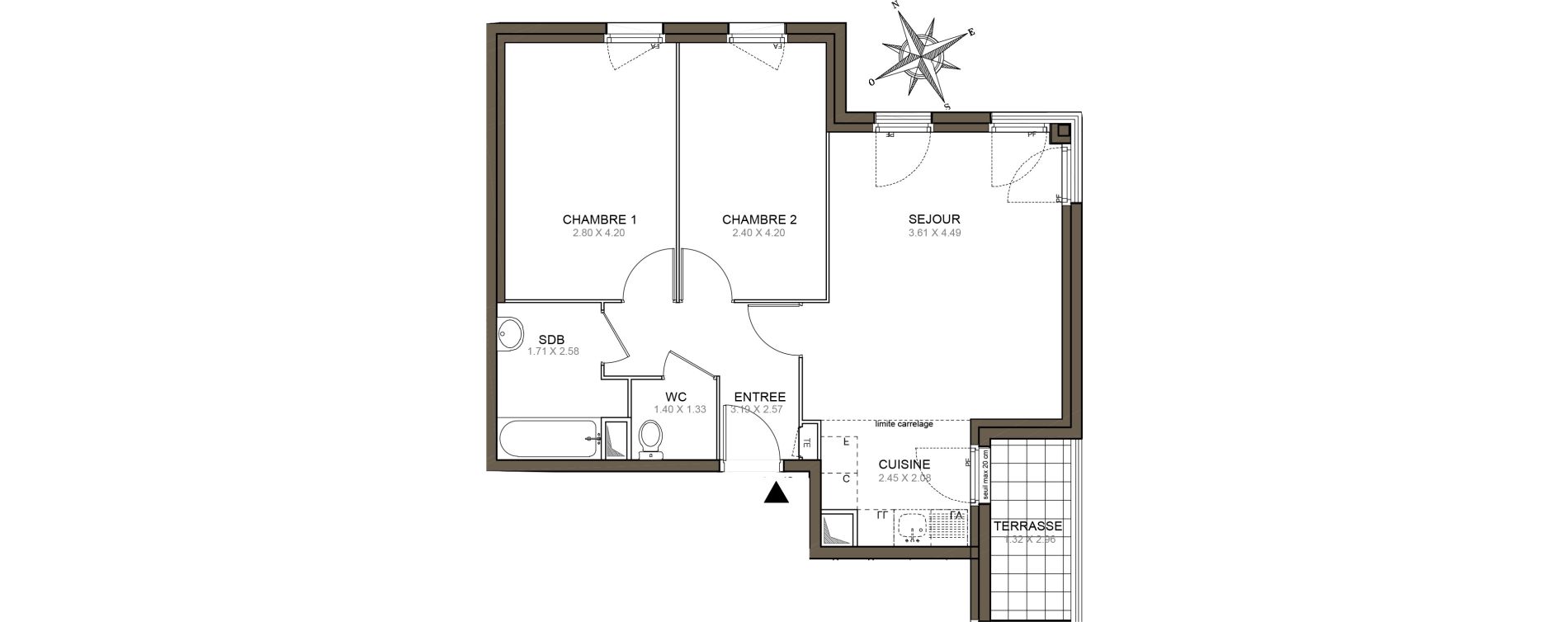 Appartement T3 de 57,41 m2 &agrave; Meaux Beauval