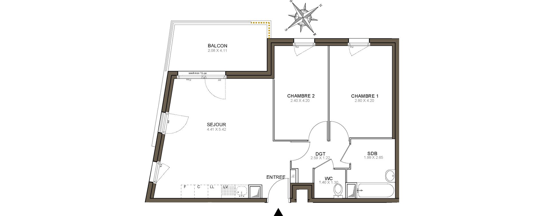 Appartement T3 de 59,71 m2 &agrave; Meaux Beauval