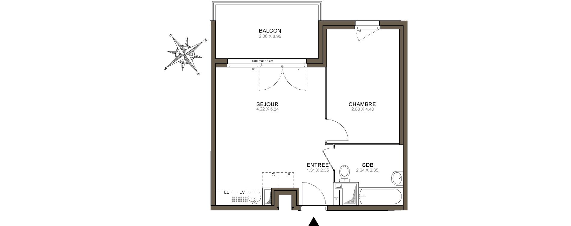 Appartement T2 de 39,97 m2 &agrave; Meaux Beauval