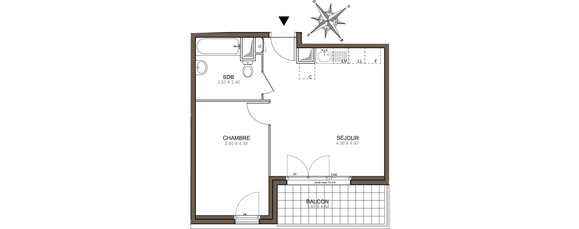 Appartement T2 de 39,76 m2 &agrave; Meaux Beauval