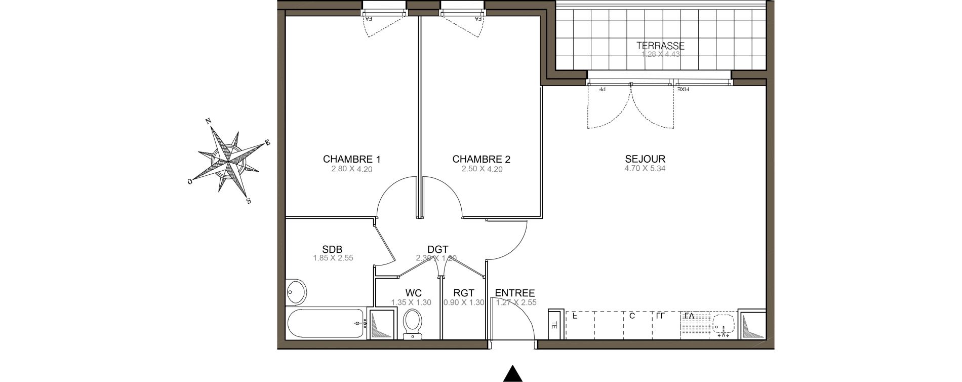 Appartement T3 de 59,68 m2 &agrave; Meaux Beauval