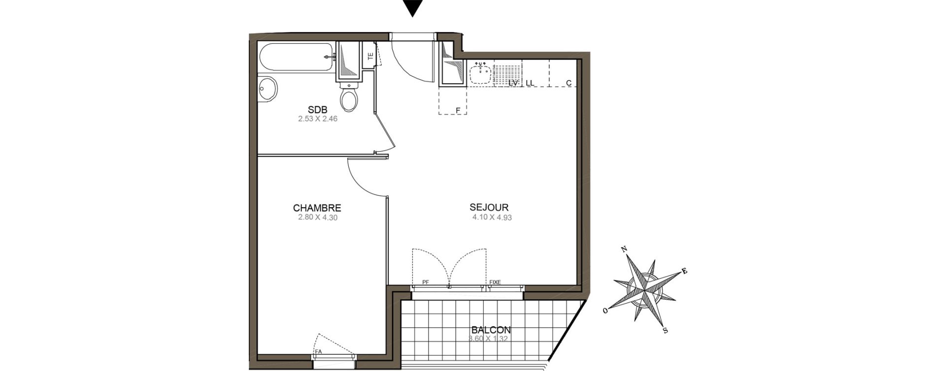 Appartement T2 de 38,56 m2 &agrave; Meaux Beauval