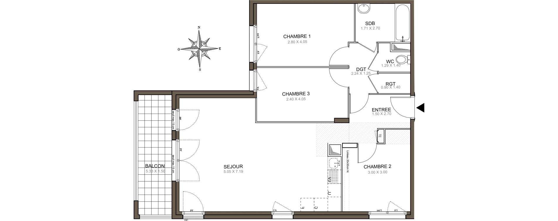 Appartement T4 de 77,89 m2 &agrave; Meaux Beauval