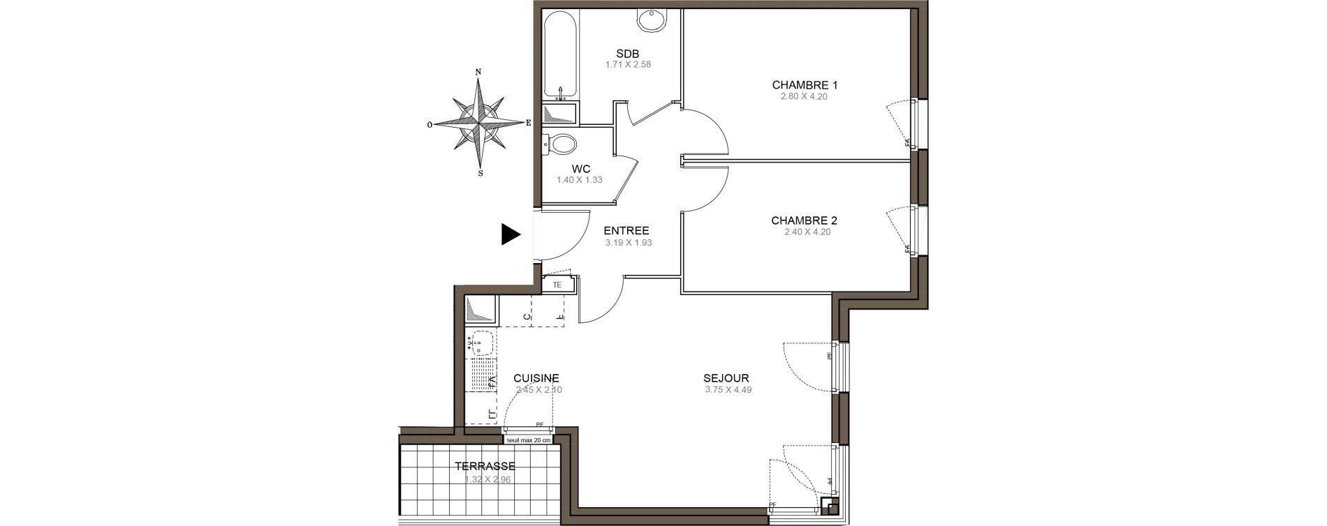 Appartement T3 de 57,83 m2 &agrave; Meaux Beauval