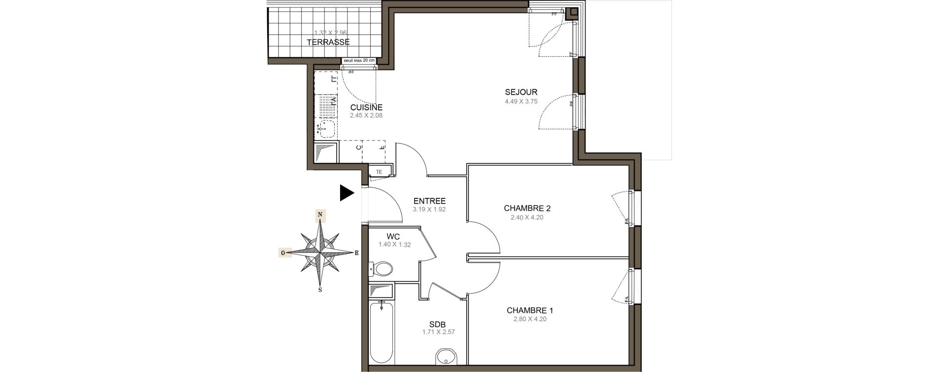 Appartement T3 de 57,76 m2 &agrave; Meaux Beauval