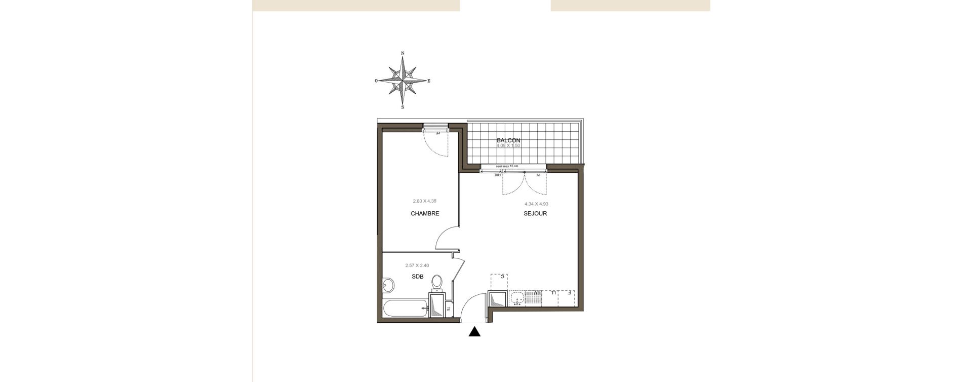 Appartement T2 de 39,60 m2 &agrave; Meaux Beauval