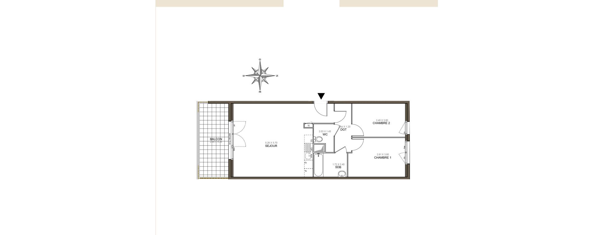 Appartement T3 de 62,90 m2 &agrave; Meaux Beauval