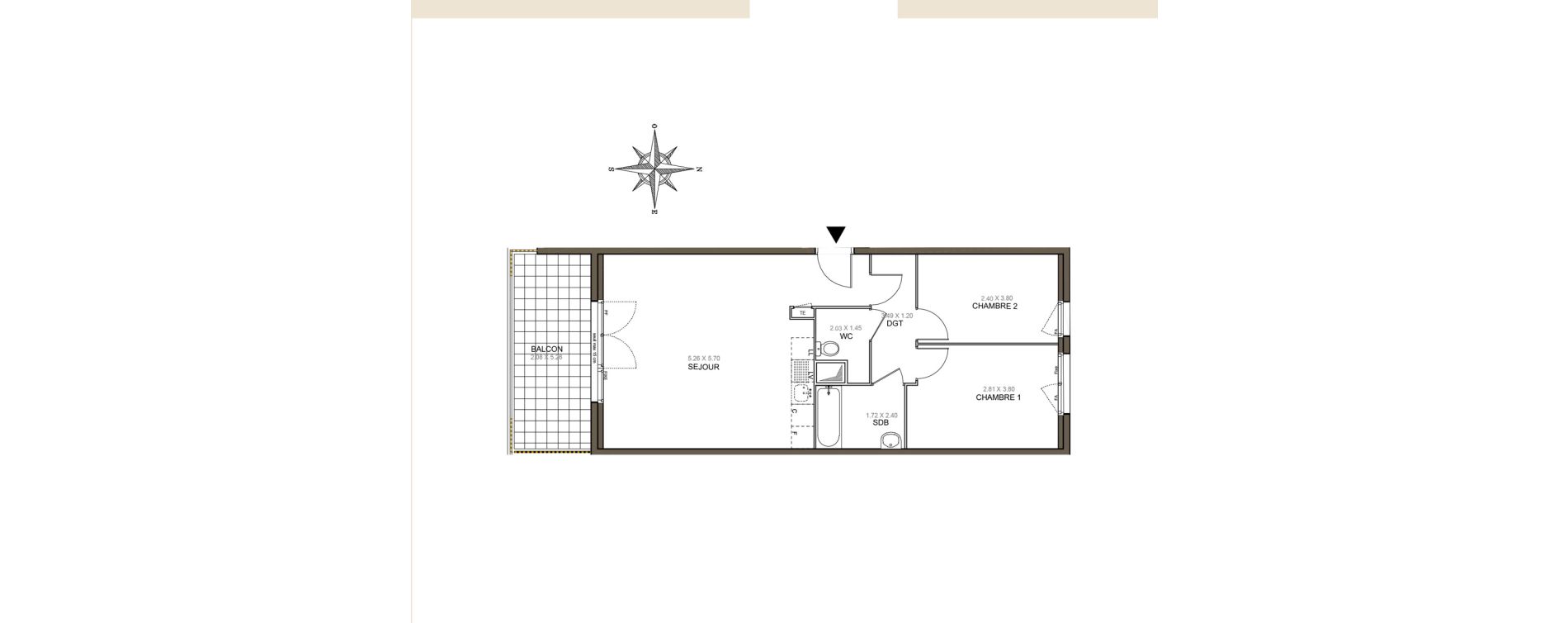 Appartement T3 de 62,90 m2 &agrave; Meaux Beauval