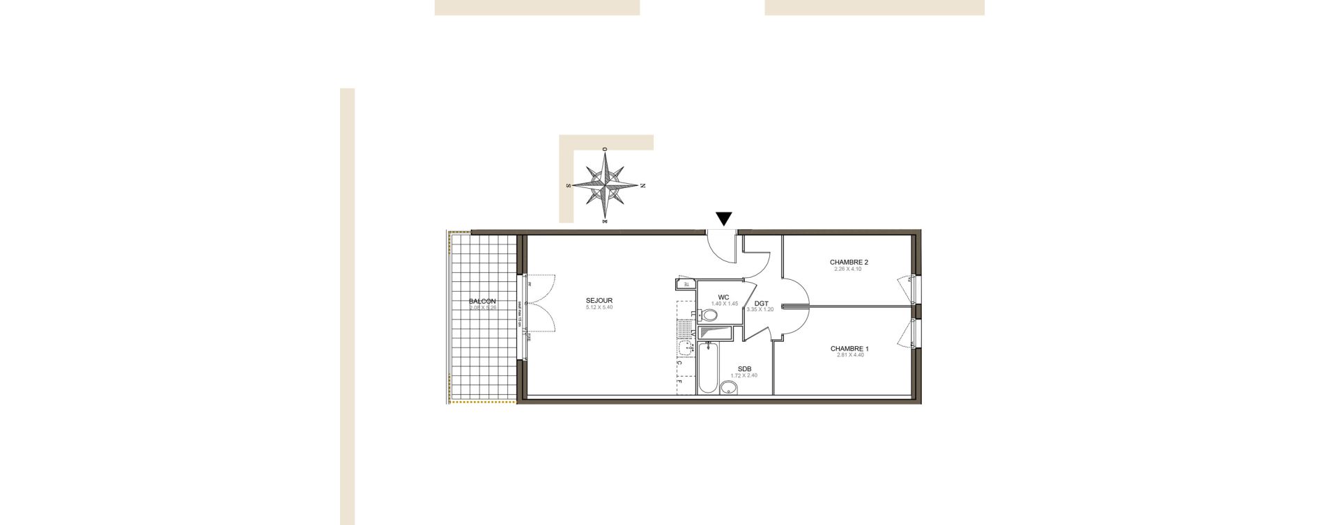 Appartement T3 de 61,17 m2 &agrave; Meaux Beauval