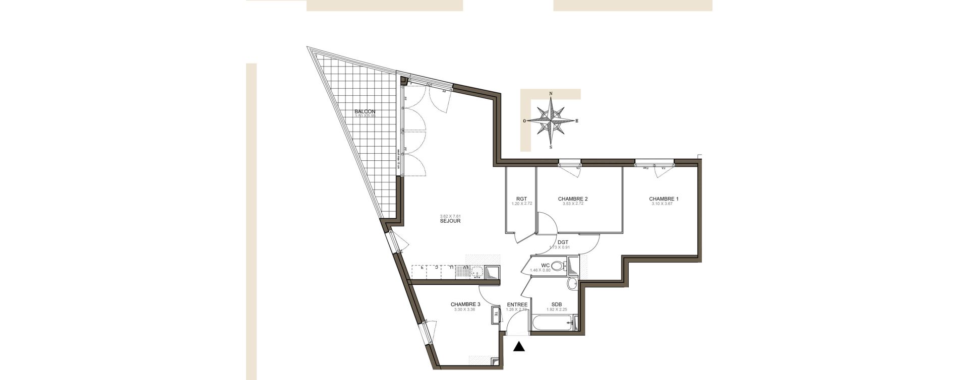 Appartement T4 de 80,61 m2 &agrave; Meaux Beauval