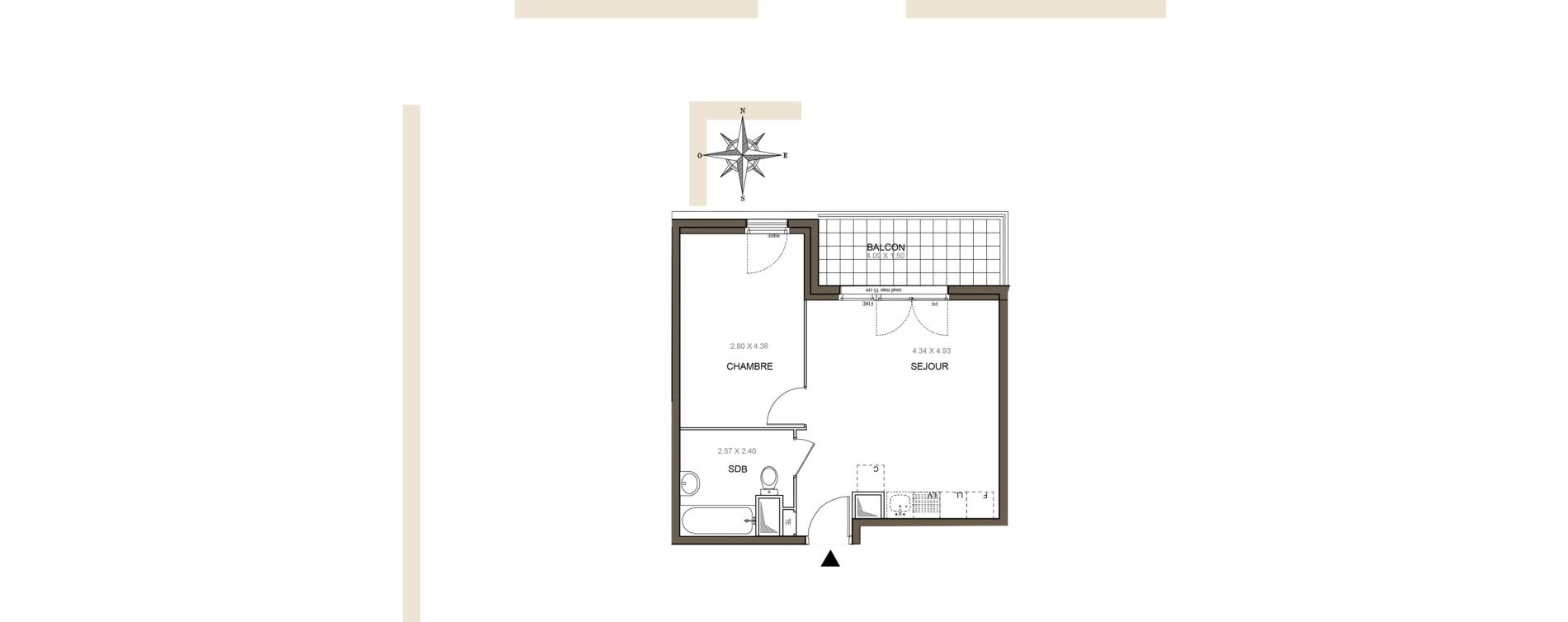 Appartement T2 de 39,60 m2 &agrave; Meaux Beauval