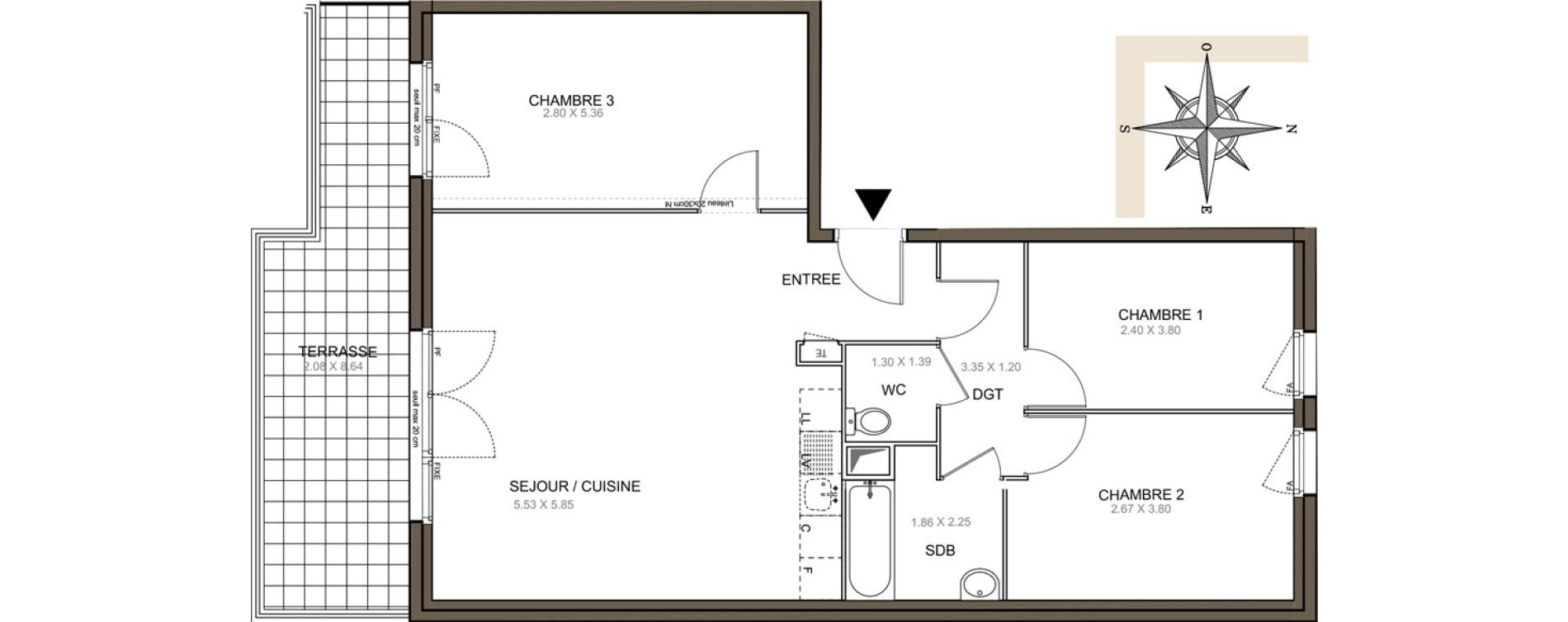 Appartement T4 de 78,63 m2 &agrave; Meaux Beauval