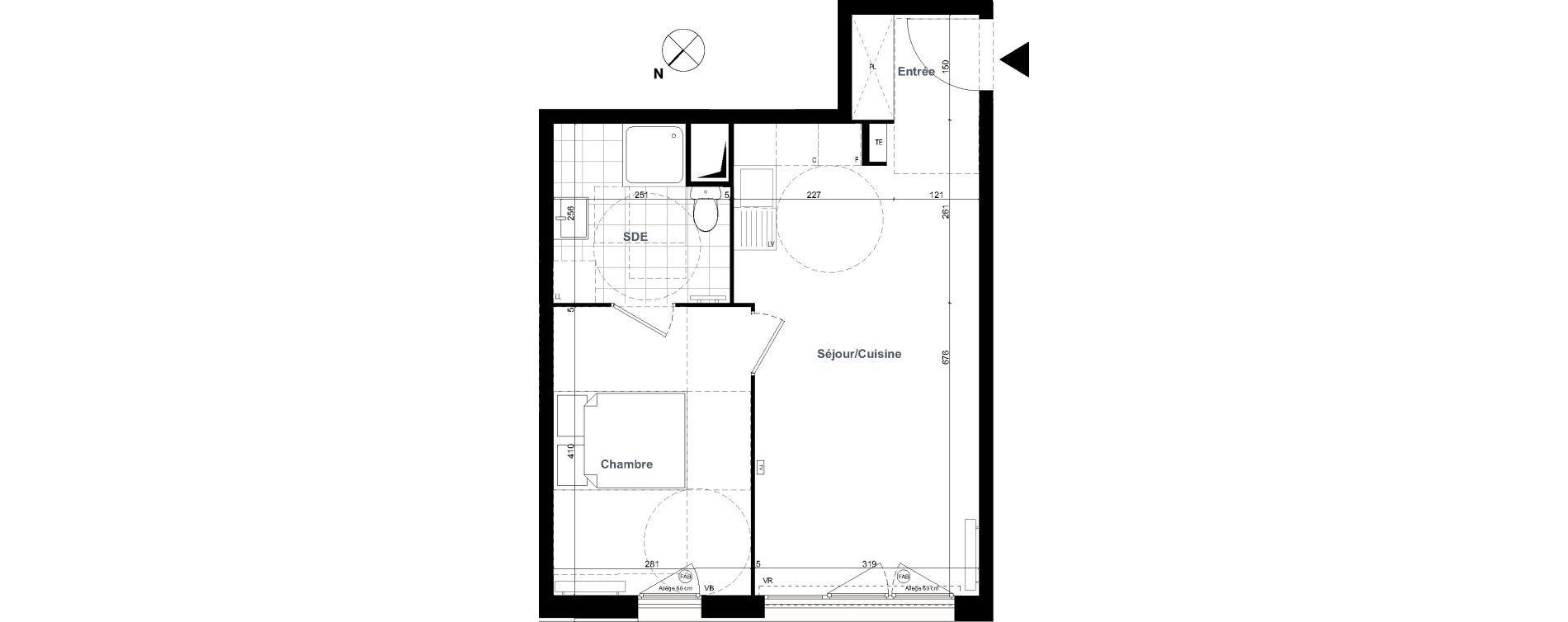 Appartement T2 de 42,07 m2 &agrave; Meaux Les berges de l ourcq