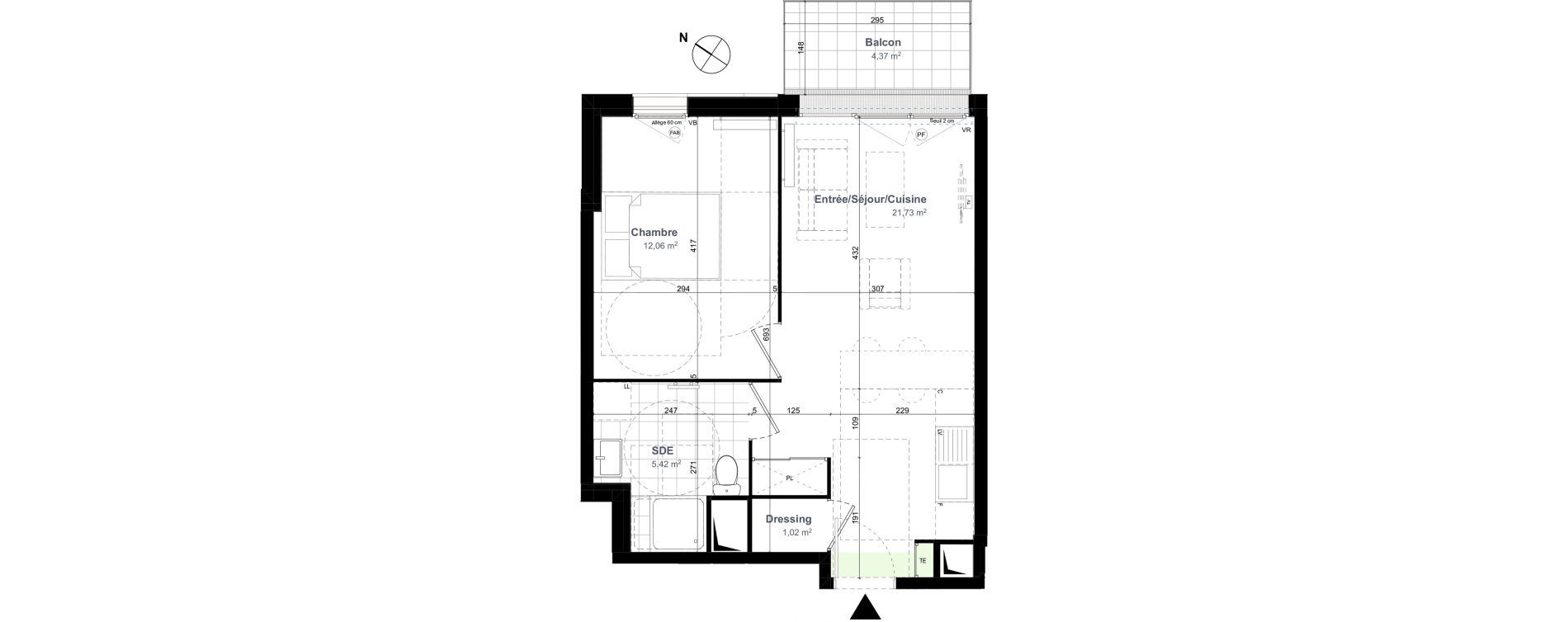 Appartement T2 de 40,23 m2 &agrave; Meaux Les berges de l ourcq